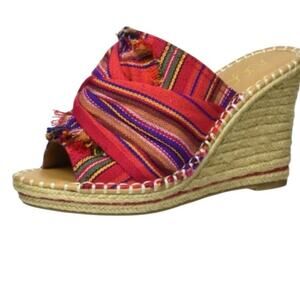 Altar'd State Hesper Espadrille Wedge Boho Colorful Artsy Striped Shoe 10